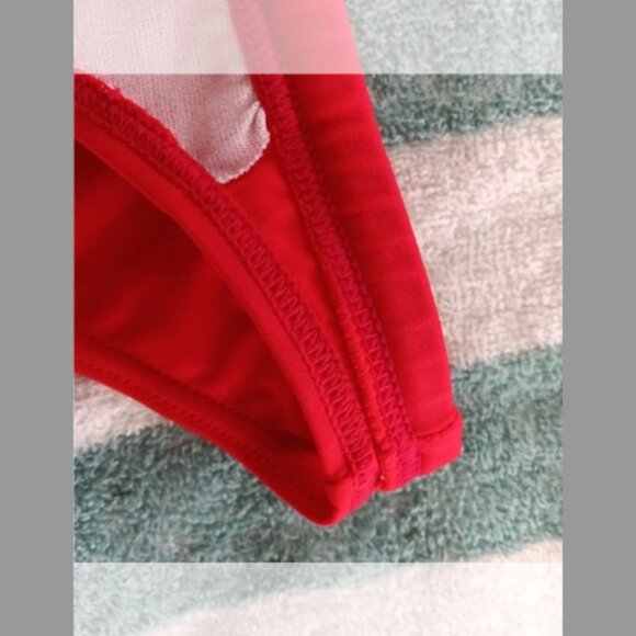 VINTAGE "ATSUI" SWIM BRIEF, < 1" SIDES, RED, SIZE "S" (30") - Picture 4 of 8
